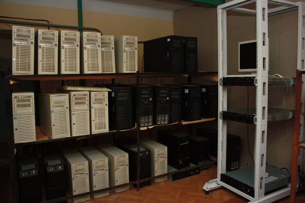 Computational cluster of INR RAS, 
        Photo by P.D. Gorbunov